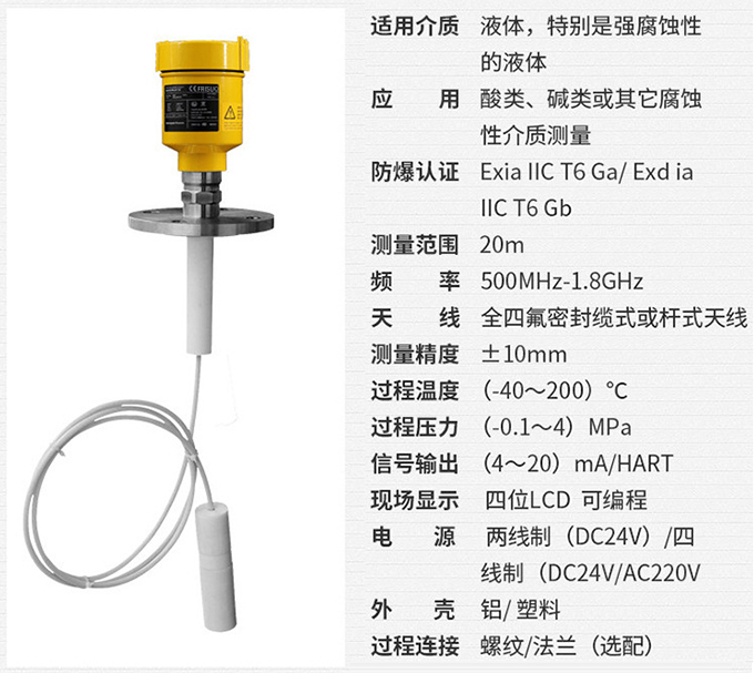 尿素雷达液位计RD711技术参数表图